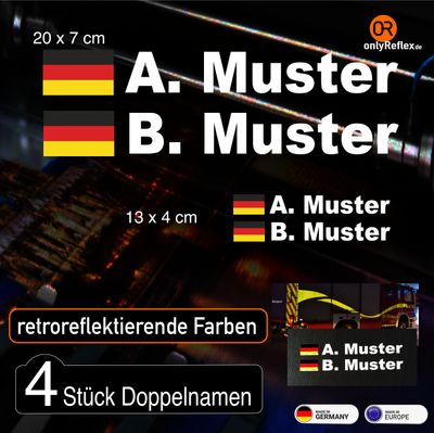 Rallye Namen Fahrer /Beifahrer 2-zeilig (4er Pack) Folienschnitt Rallye Namen Fahrer /Beifahrer 2-zeilig (4er Pack) Folienschnitt
