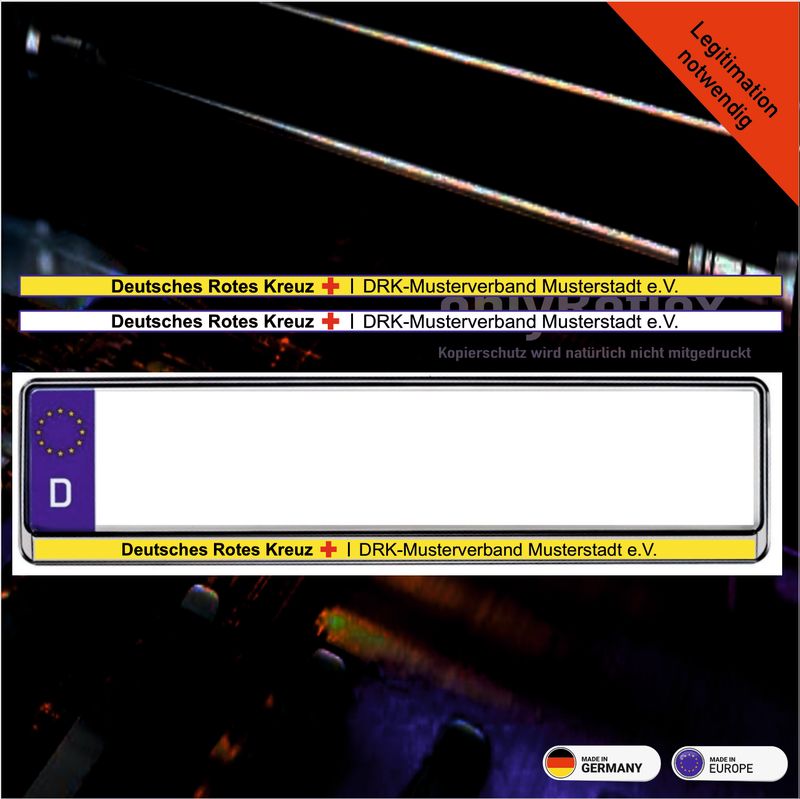 Deutsches Rotes Kreuz  Nummernschild Aufkleber