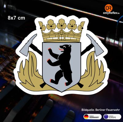 Berliner Feuerwehr Wappen - Aufkleber mit Hintergrund Berliner Feuerwehr Wappen - Aufkleber mit Hintergrund