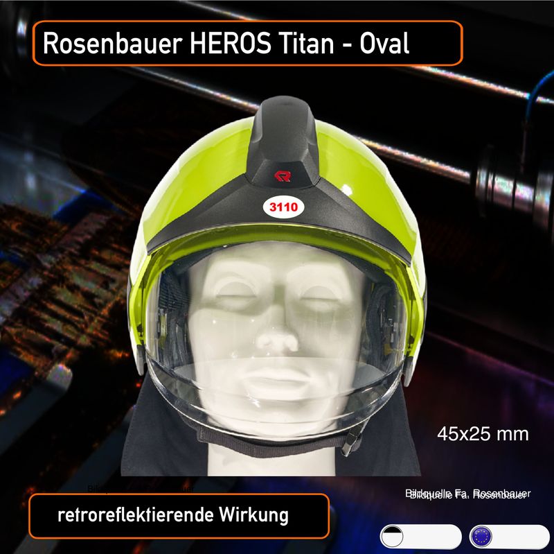 Rosenbauer HEROS Titan Oval - Helmbeschriftung