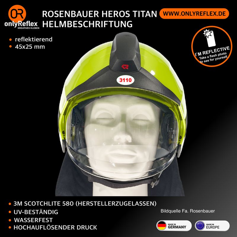 Rosenbauer HEROS Titan Oval - Helmbeschriftung