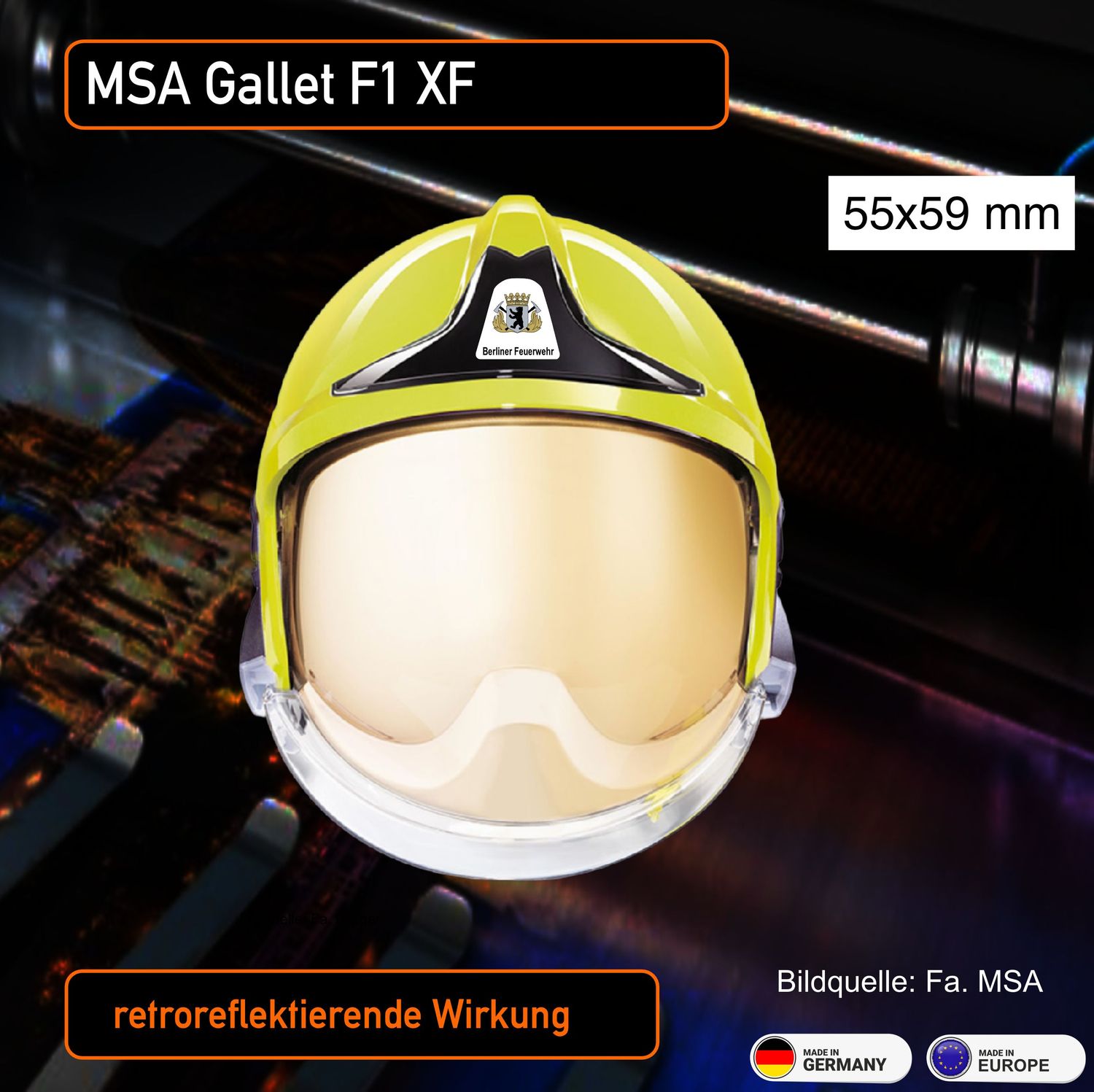 MSA Gallet F1 XF - Helmbeschriftung