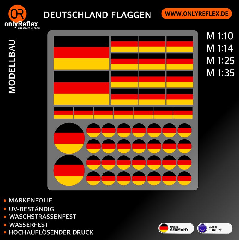 Deutschland Flaggen - Modellbau Decals Sticker Deutschland Flaggen - Modellbau Decals Sticker