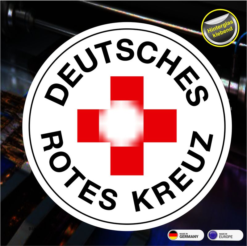 Deutsches Rotes Kreuz Aufkleber - Hinterglasklebend-