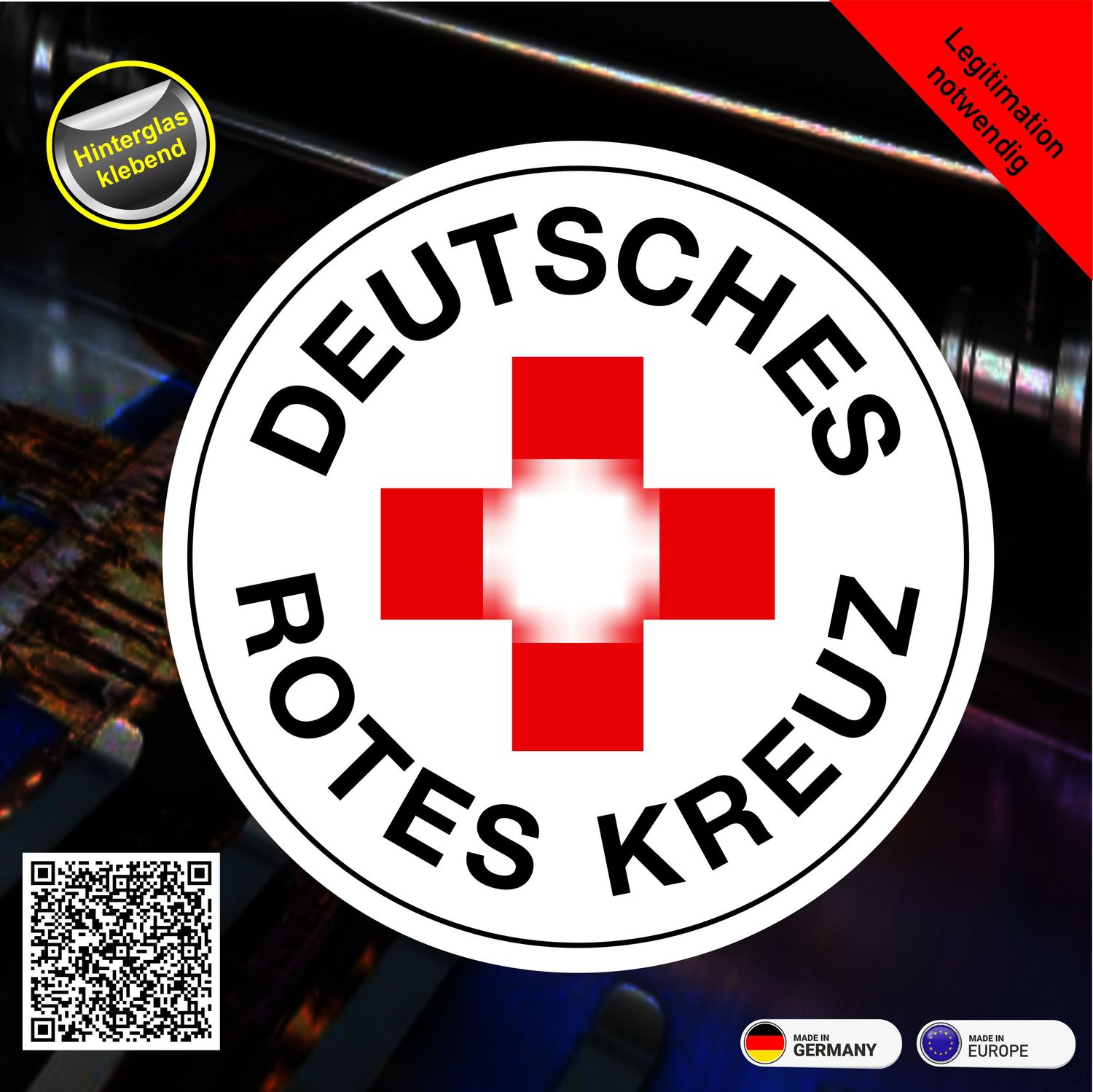 Deutsches Rotes Kreuz Rundlogo Aufkleber - Hinterglasklebend Deutsches Rotes Kreuz Rundlogo Aufkleber - Hinterglasklebend