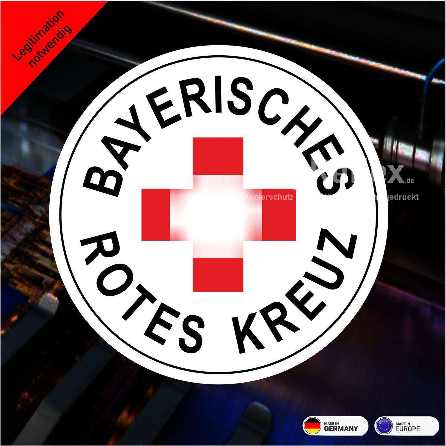 Bayerisches Rotes Kreuz - BRK Rundlogo- Aufkleber