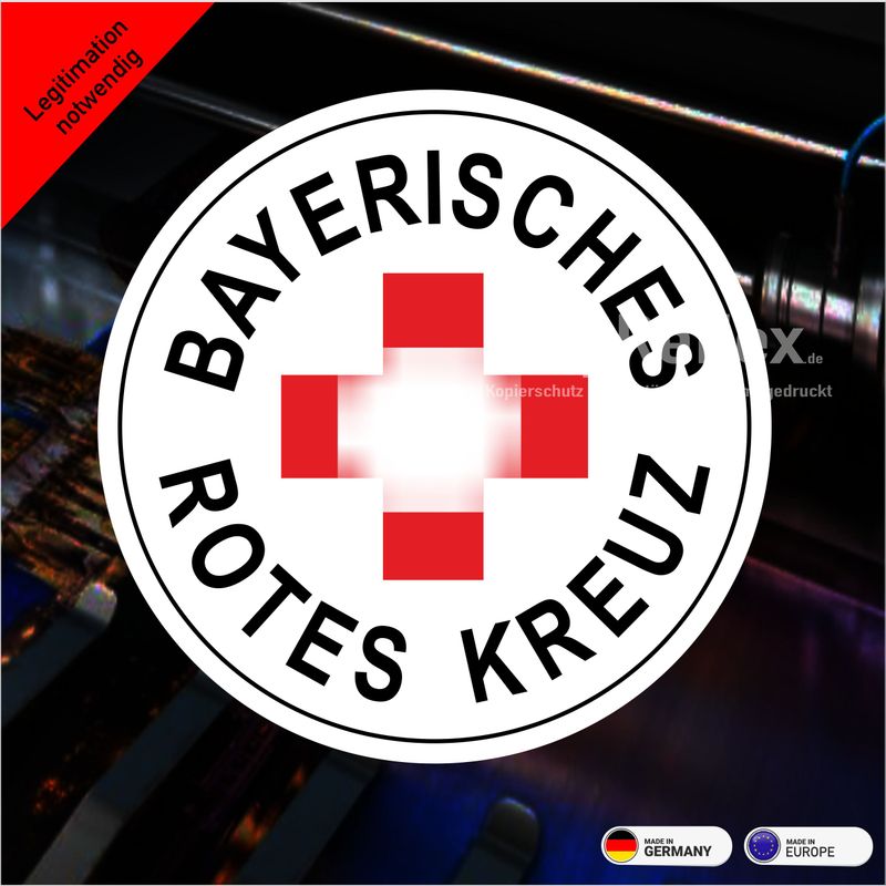Bayerisches Rotes Kreuz - BRK Rundlogo- Aufkleber