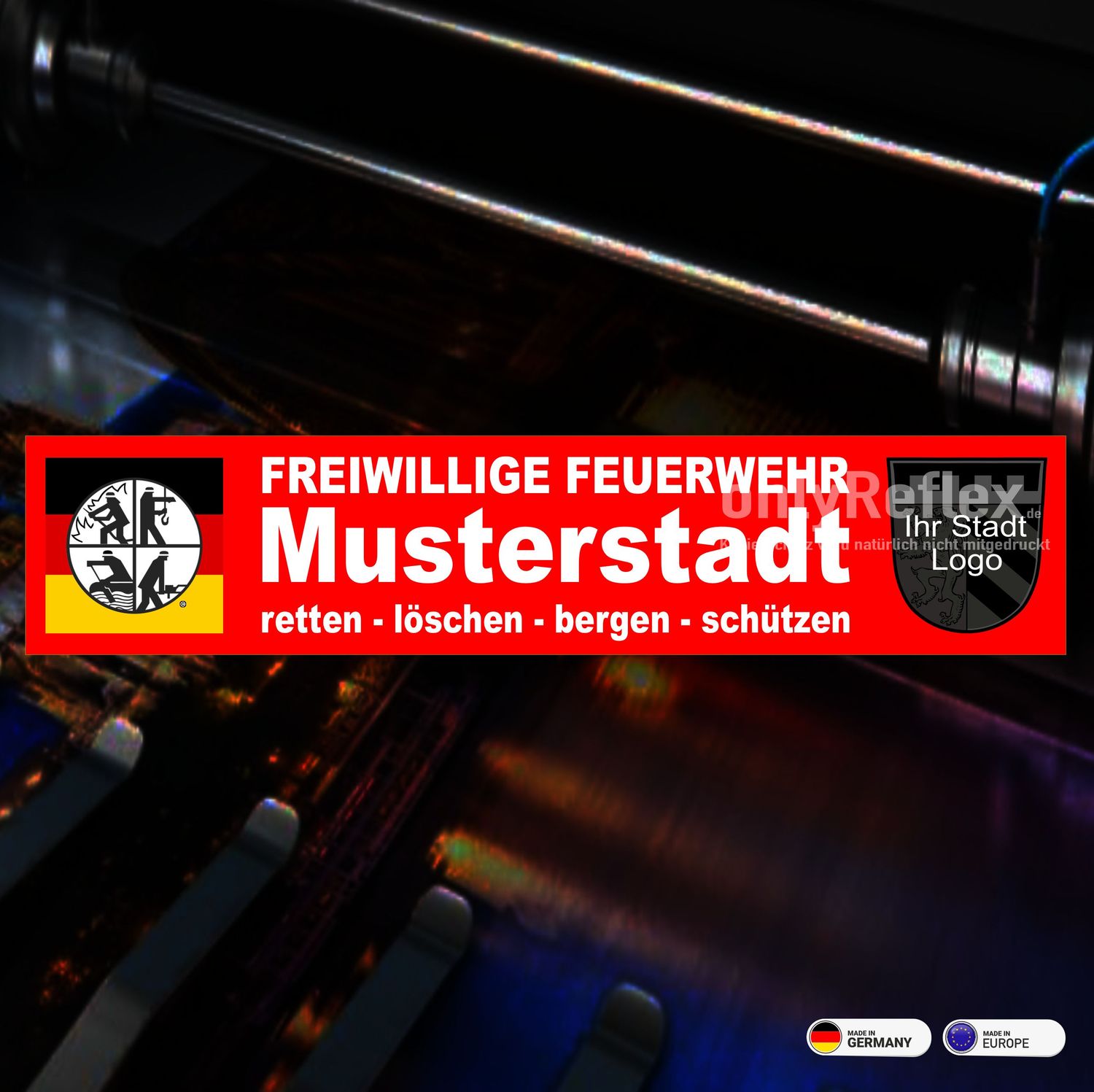 Der klassische Feuerwehraufkleber 20x4,5 cm Der klassische Feuerwehraufkleber 20x4,5 cm