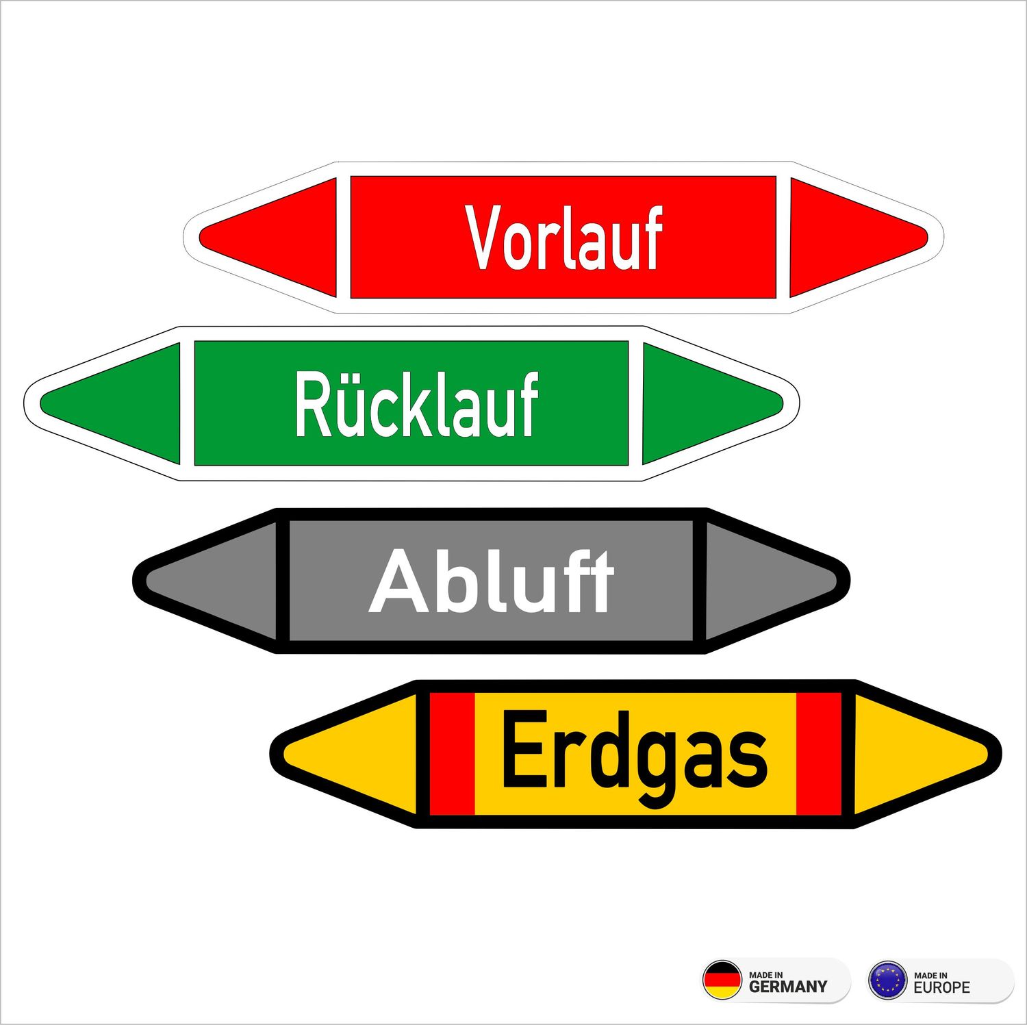 Rohrleitung Beschriftung (VE 10 Stück)