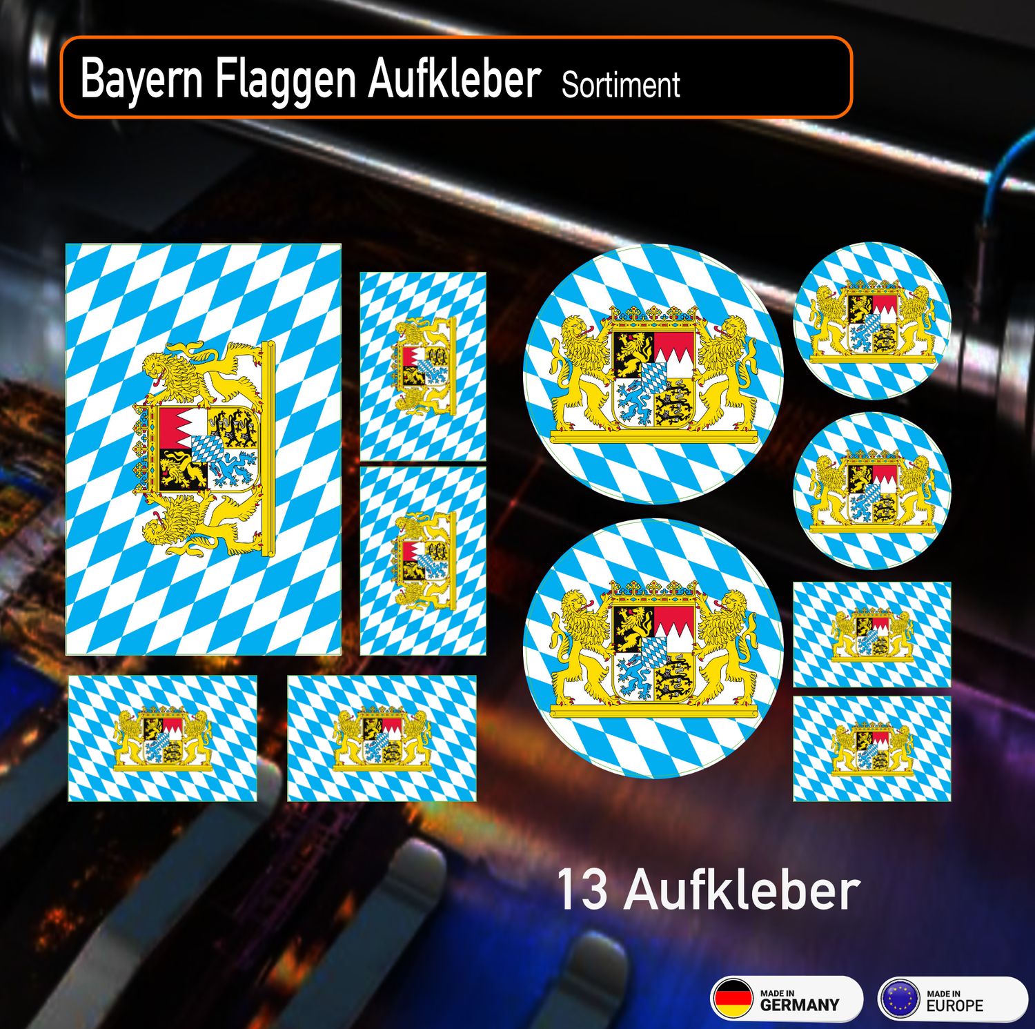 Bayern Bavarian Flag Sticker