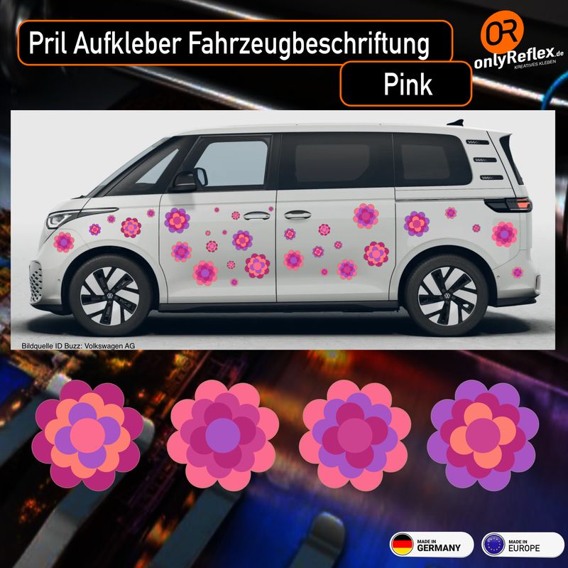 Pril Aufkleber Lila/Rosa- Fahrzeugbeschriftung