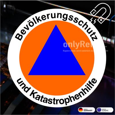 Bevölkerungsschutz und Katastrophenhilfe Rundlogo - Magnetschild 12 cm Bevölkerungsschutz und Katastrophenhilfe Rundlogo - Magnetschild 12 cm