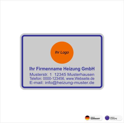 Firmenaufkleber Installateur mit Logo (L) 15x10 cm Firmenaufkleber Installateur mit Logo (L) 15x10 cm