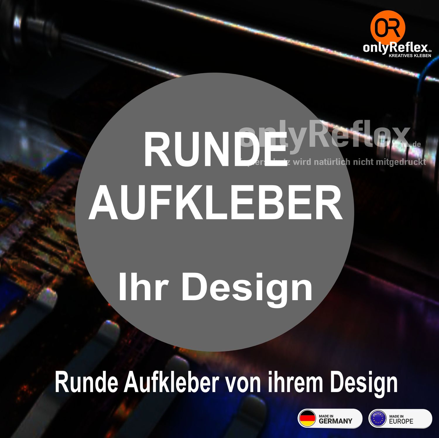 Runder Aufkleber von ihrem Entwurf