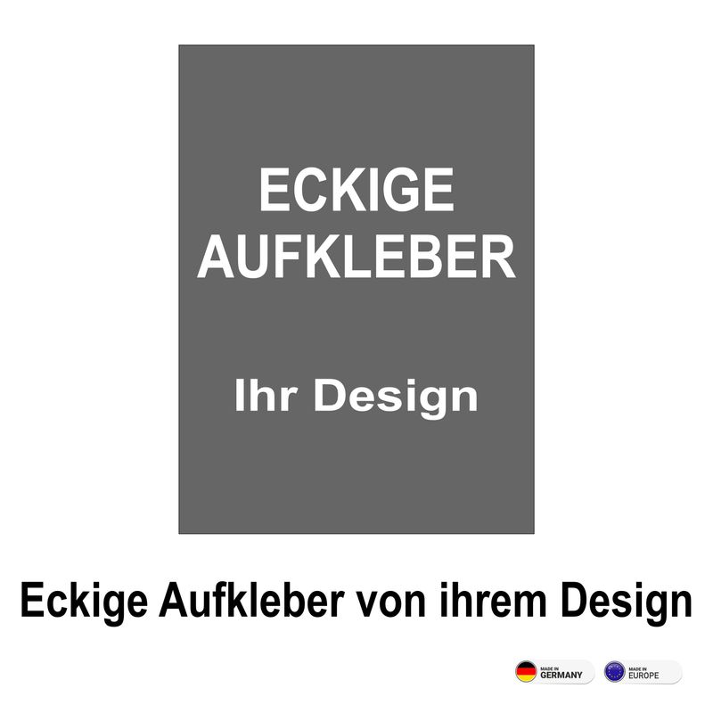 Eckige Aufkleber von ihrem Entwurf