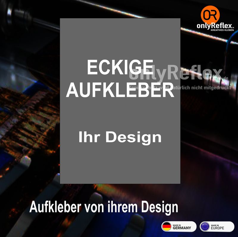 Eckige Aufkleber von ihrem Entwurf