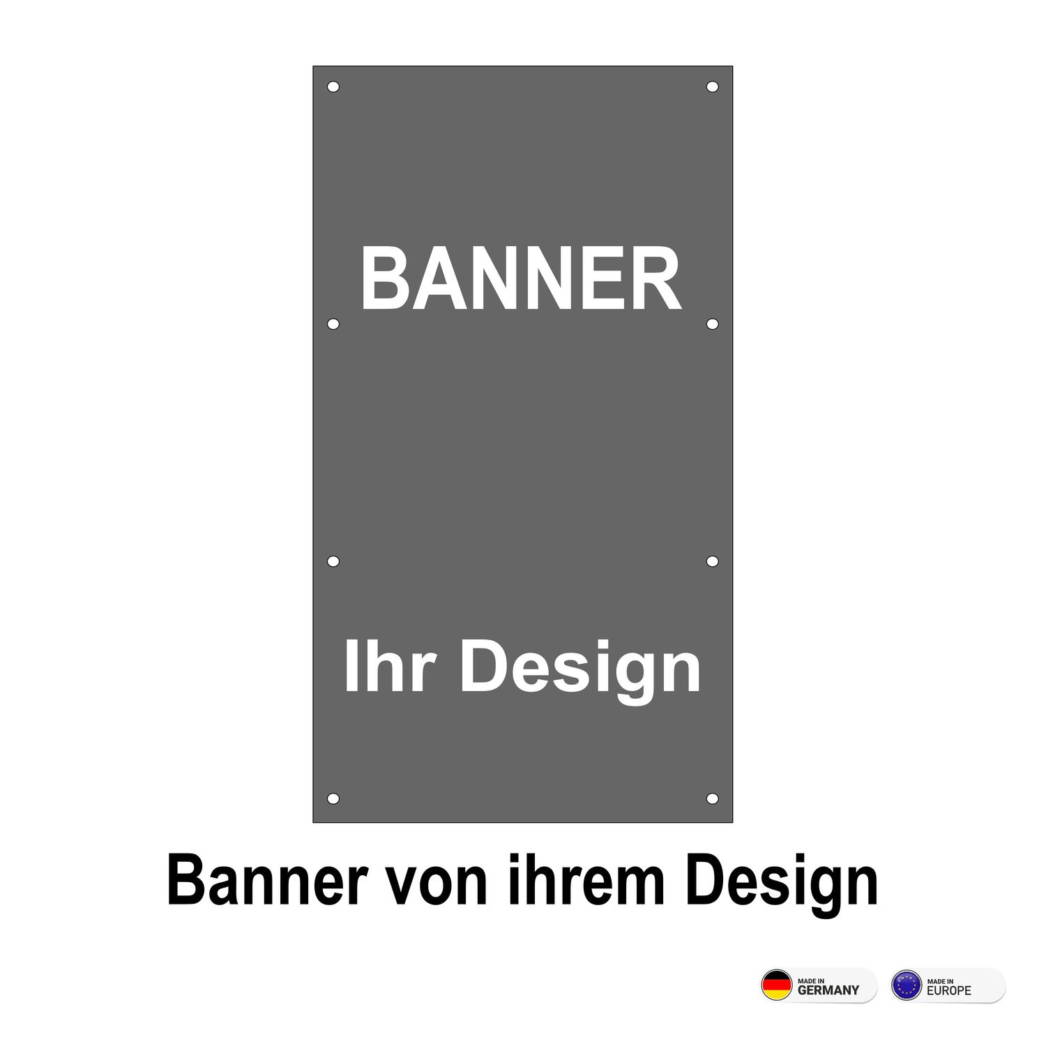 Banner von ihrem Entwurf