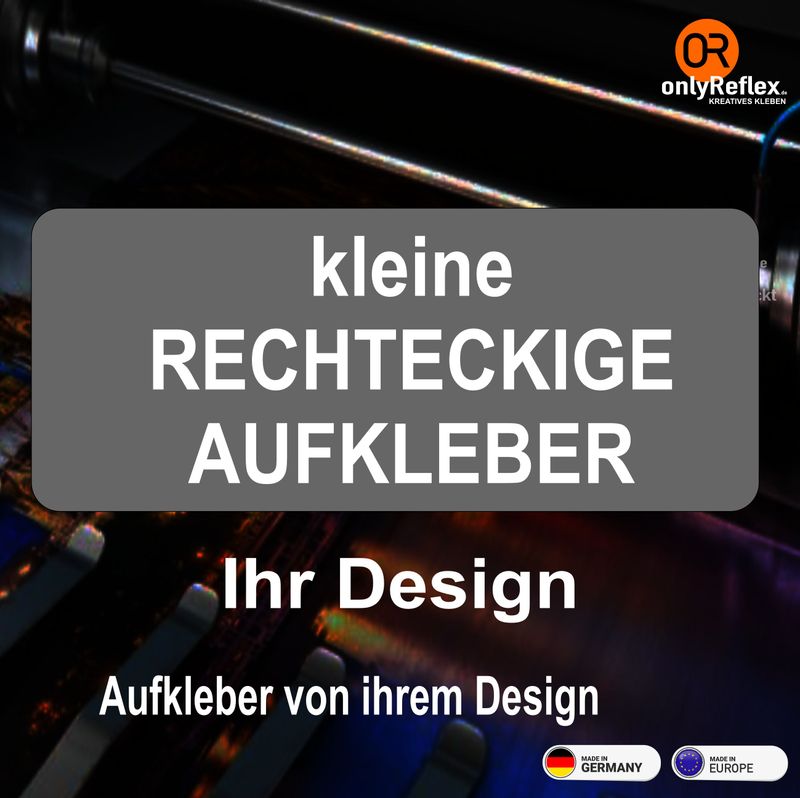 kleine rechteckige Aufkleber von ihrem Entwurf