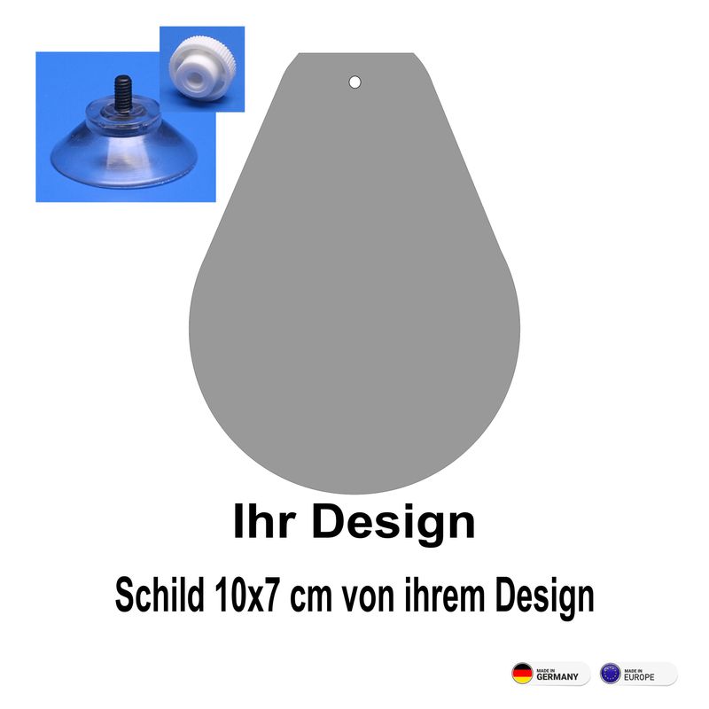 Schild mit Saugnapf "Wappen"