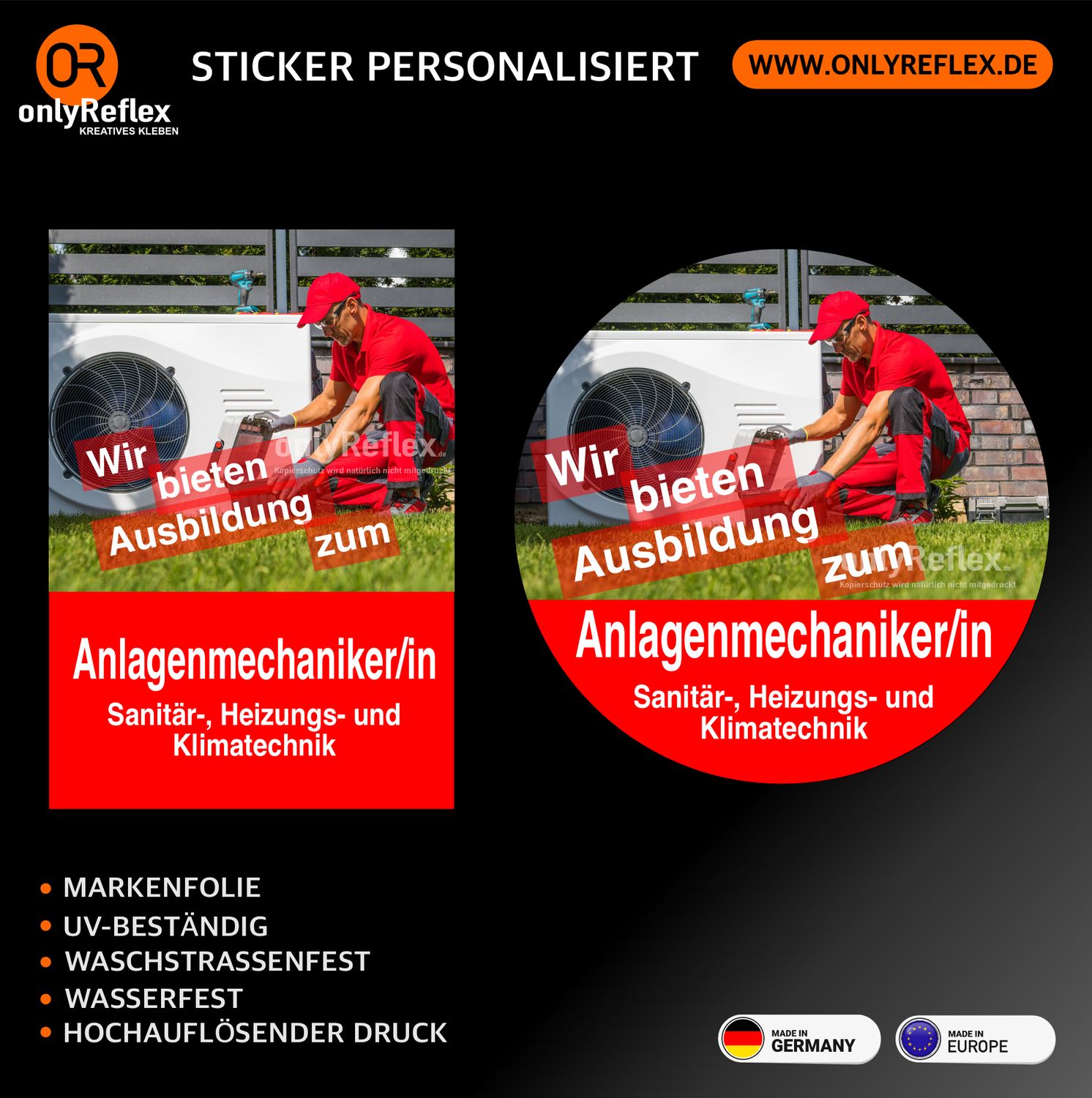 Anlagenmechaniker/in Ausbildung - Aufkleber Anlagenmechaniker/in Ausbildung - Aufkleber