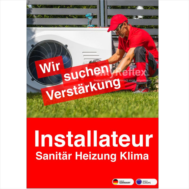 Installateur Mitarbeiter gesucht - Aufkleber Installateur Mitarbeiter gesucht - Aufkleber