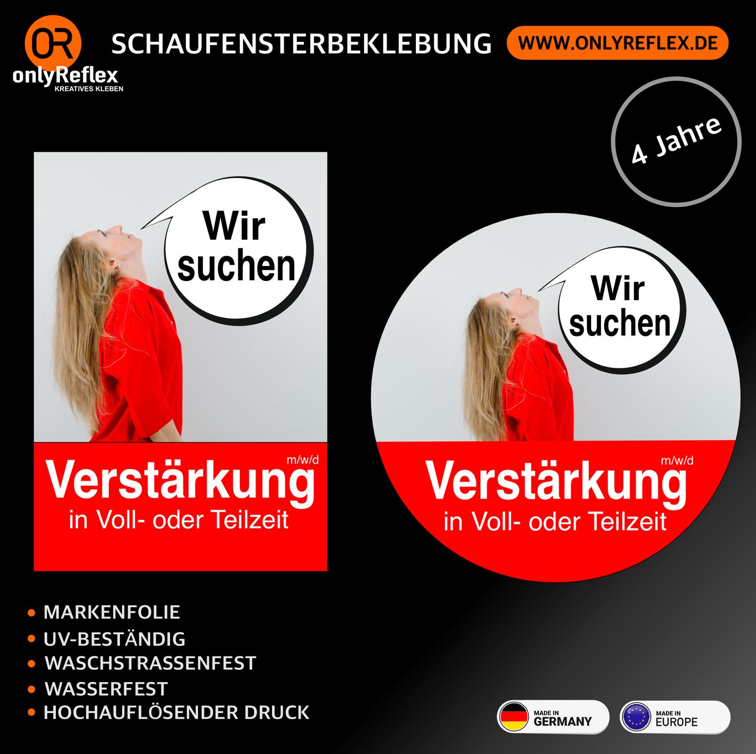 Wir suchen Verstärkung - Aufkleber Wir suchen Verstärkung - Aufkleber