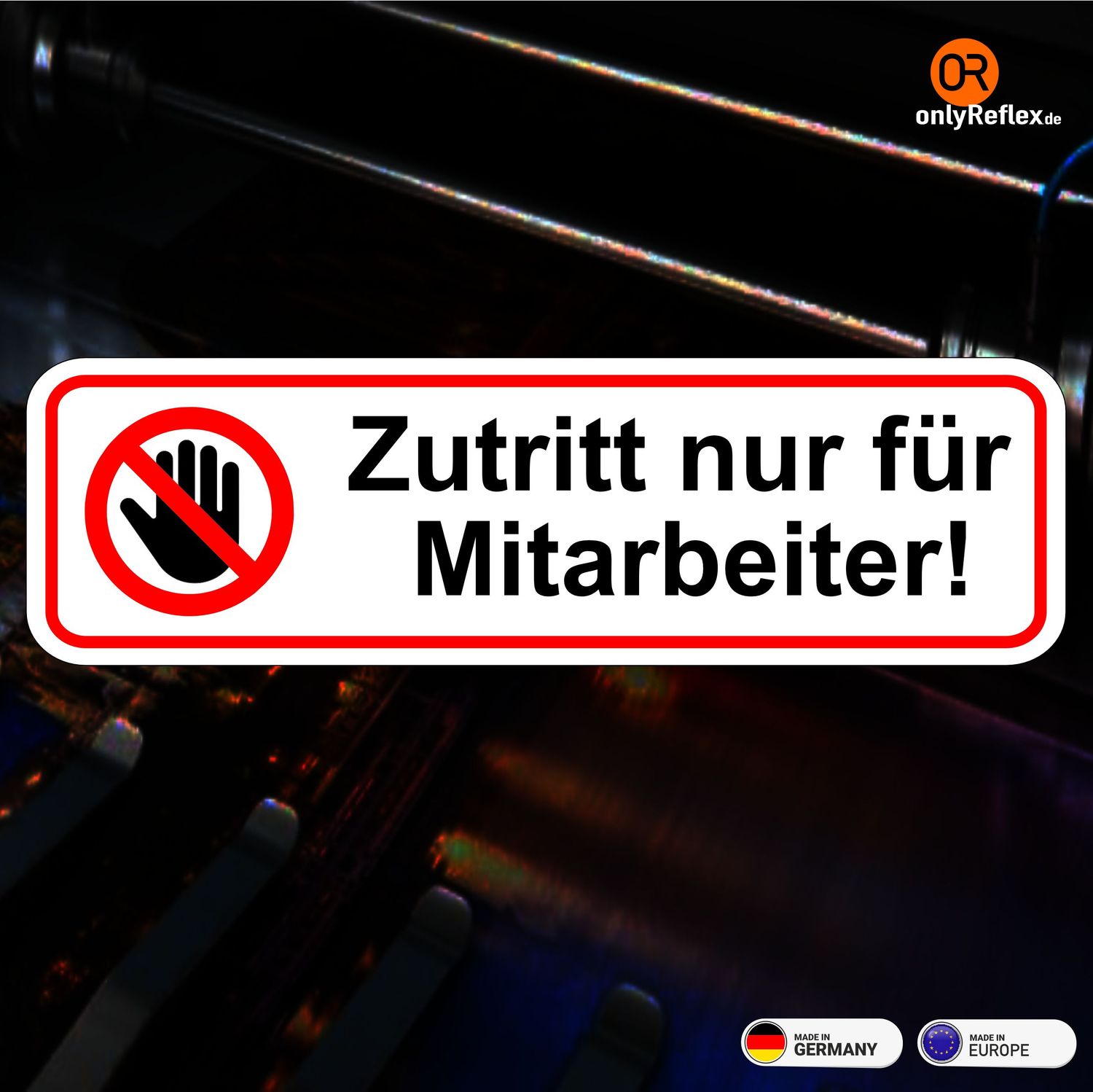Zutritt nur für Mitarbeiter - Aufkleber 25x7 cm Zutritt nur für Mitarbeiter - Aufkleber 25x7 cm