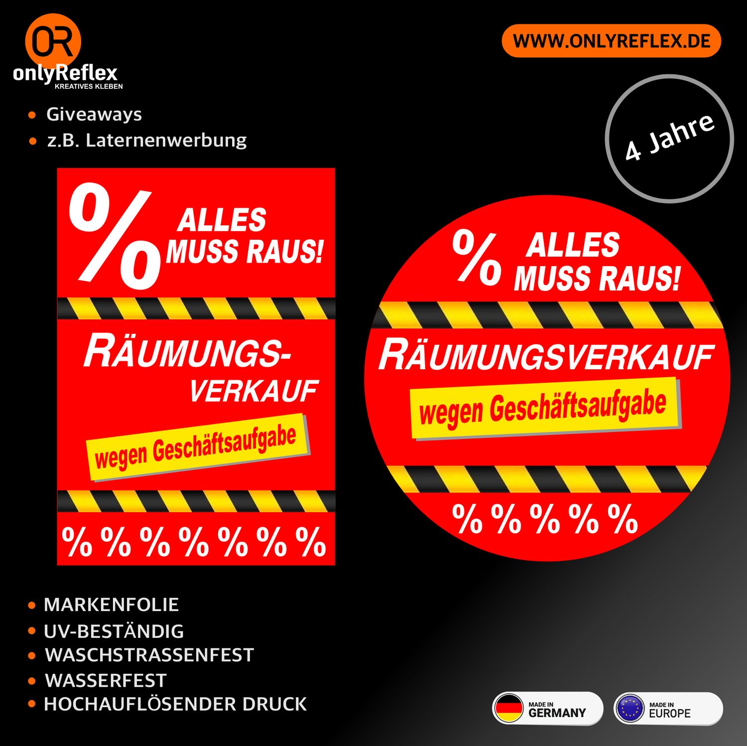 Räumungsverkauf - Aufkleber Räumungsverkauf - Aufkleber