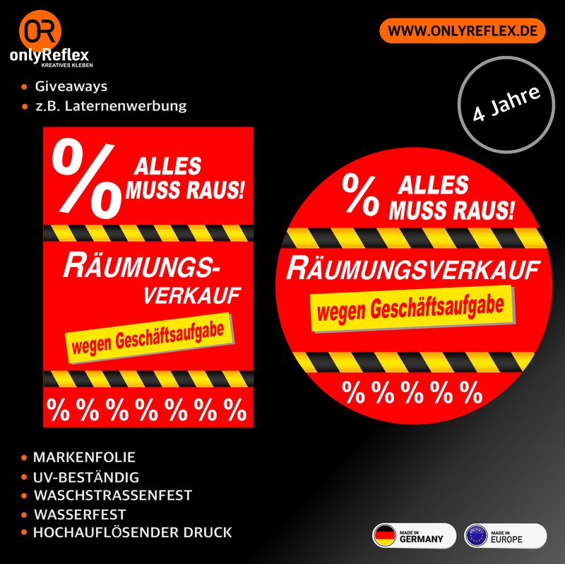 Räumungsverkauf - Aufkleber