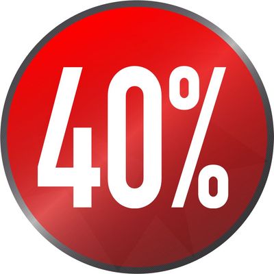 40 % Prozent Design 1 - Aufkleber 40 % Prozent Design 1 - Aufkleber