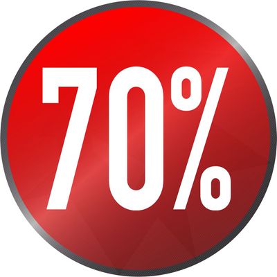 70 % Prozent Design 1 - Aufkleber 70 % Prozent Design 1 - Aufkleber