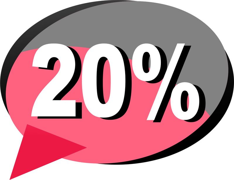 20 % Prozent Design 2 - Aufkleber 20 % Prozent Design 2 - Aufkleber