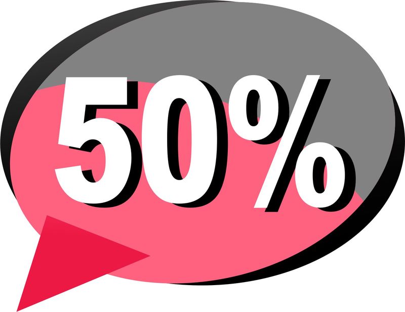 50 % Prozent Design 2 - Aufkleber 50 % Prozent Design 2 - Aufkleber