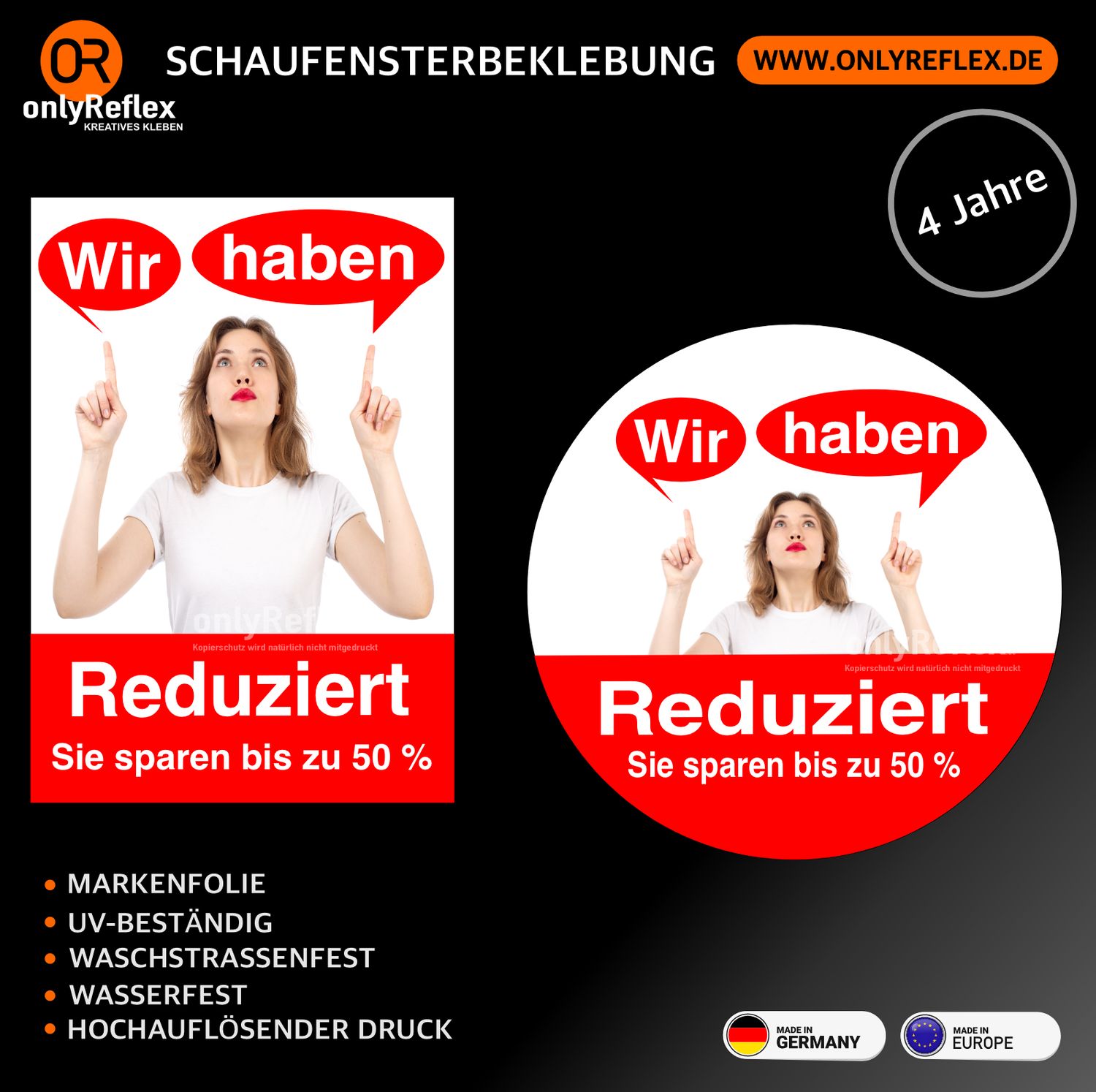 Reduziert Design 1 - Aufkleber Reduziert Design 1 - Aufkleber