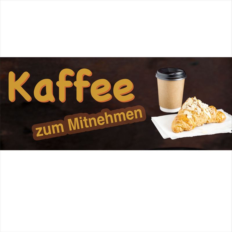 Kaffee to go - Aufkleber quer
