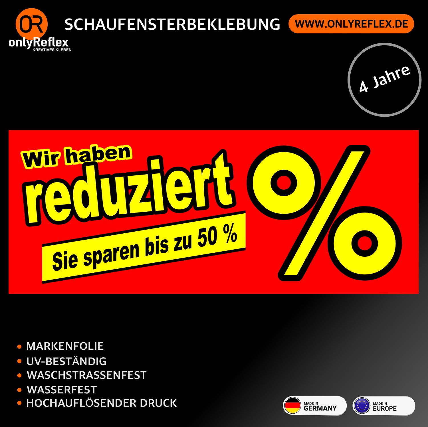 Reduziert Design 2- Aufkleber quer Reduziert Design 2- Aufkleber quer