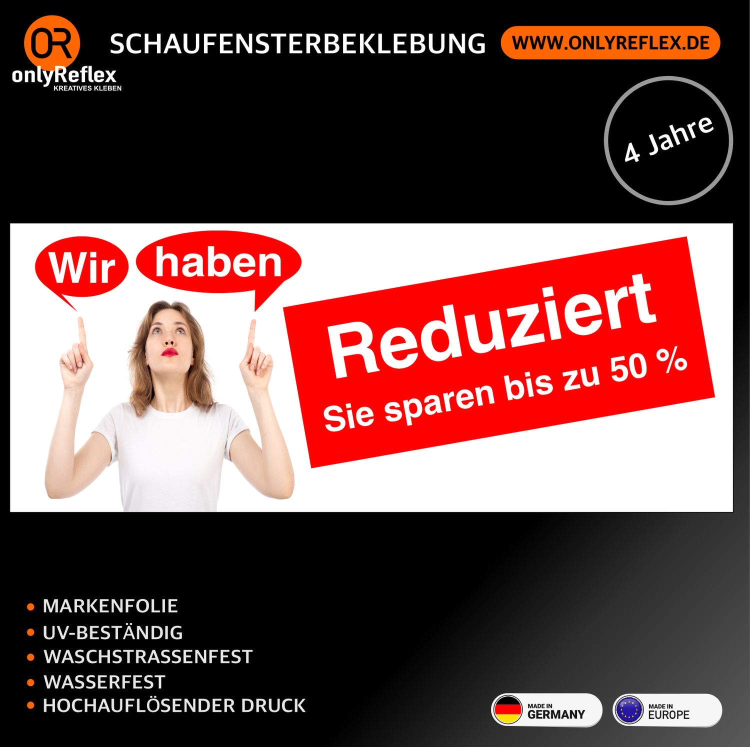 Reduziert Design 1- Aufkleber quer Reduziert Design 1- Aufkleber quer