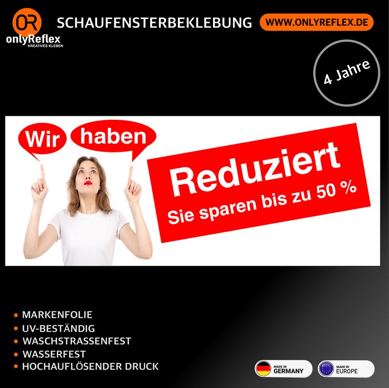 Reduziert Design 1- Aufkleber quer Reduziert Design 1- Aufkleber quer