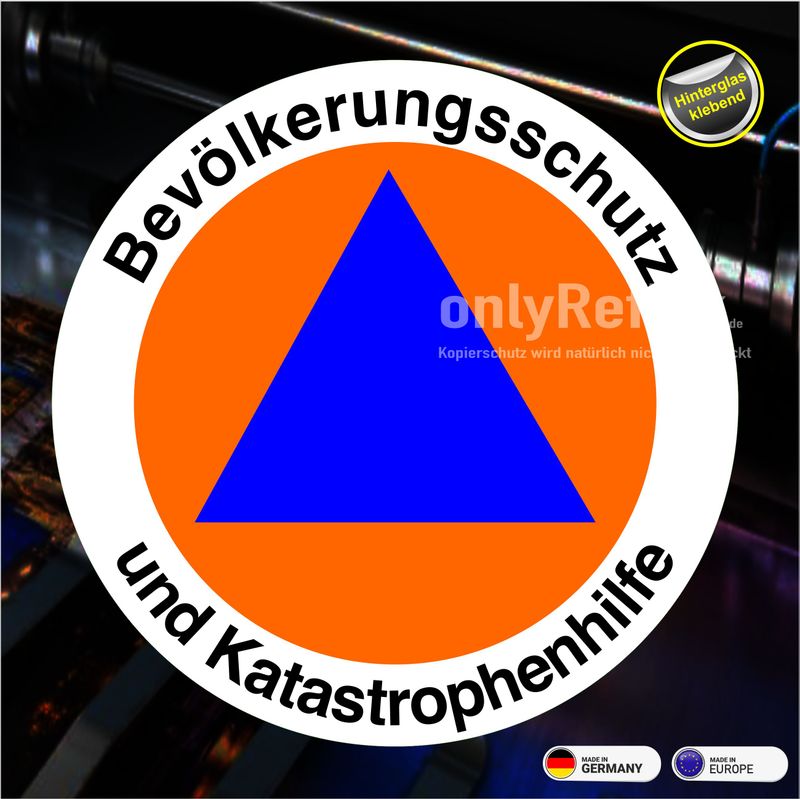 Bevölkerungsschutz Rundlogo Aufkleber - Hinterglasklebend (VE 2 Stück) Bevölkerungsschutz Rundlogo Aufkleber - Hinterglasklebend (VE 2 Stück)