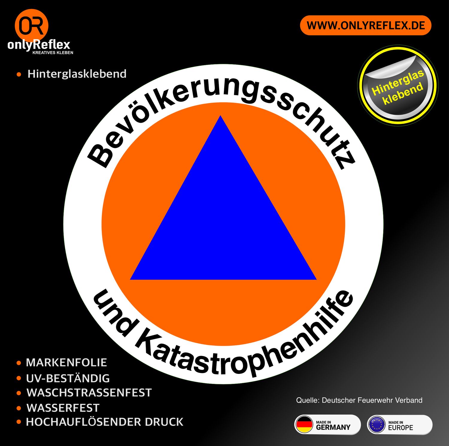 Bevölkerungsschutz Rundlogo Aufkleber - Hinterglasklebend (VE 2 Stück) Bevölkerungsschutz Rundlogo Aufkleber - Hinterglasklebend (VE 2 Stück)