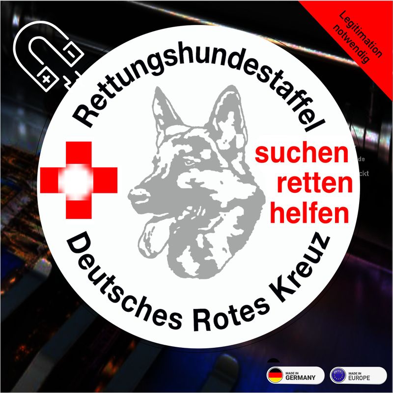 Rettungshundestaffel  Rundlogo  - Magnetschild 12 cm