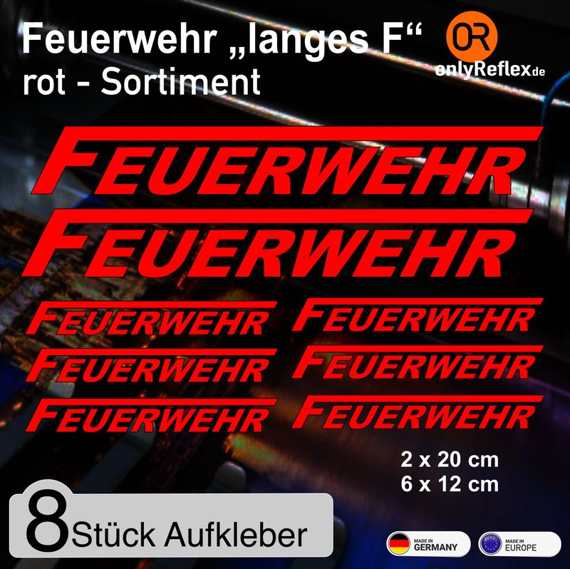 Feuerwehr Feuerwehr "langes F " rote Aufkleber - Sonderrabatt