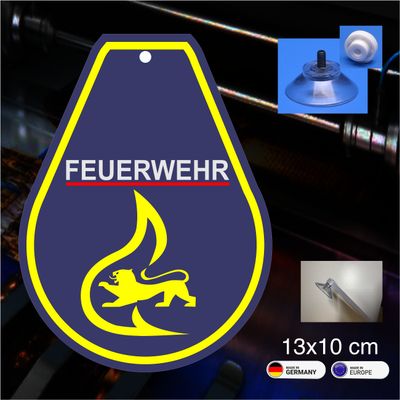 Stauferlöwe Feuerwehr  „Wappen“ mit Saugnapf
