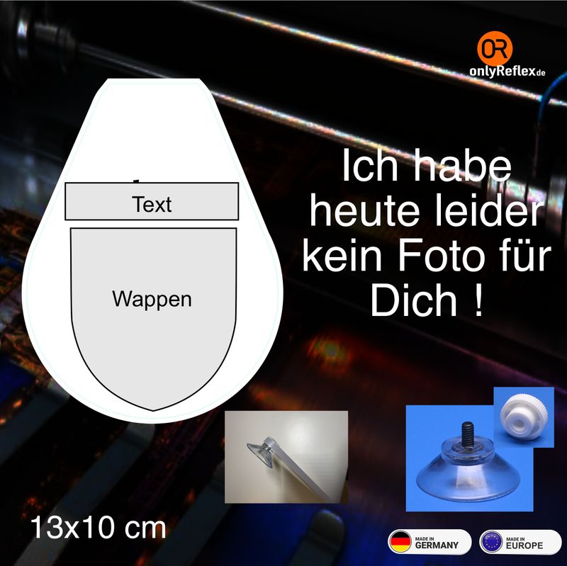 Malteser  Wappen, Schild mit Saugnapf 13x10 cm