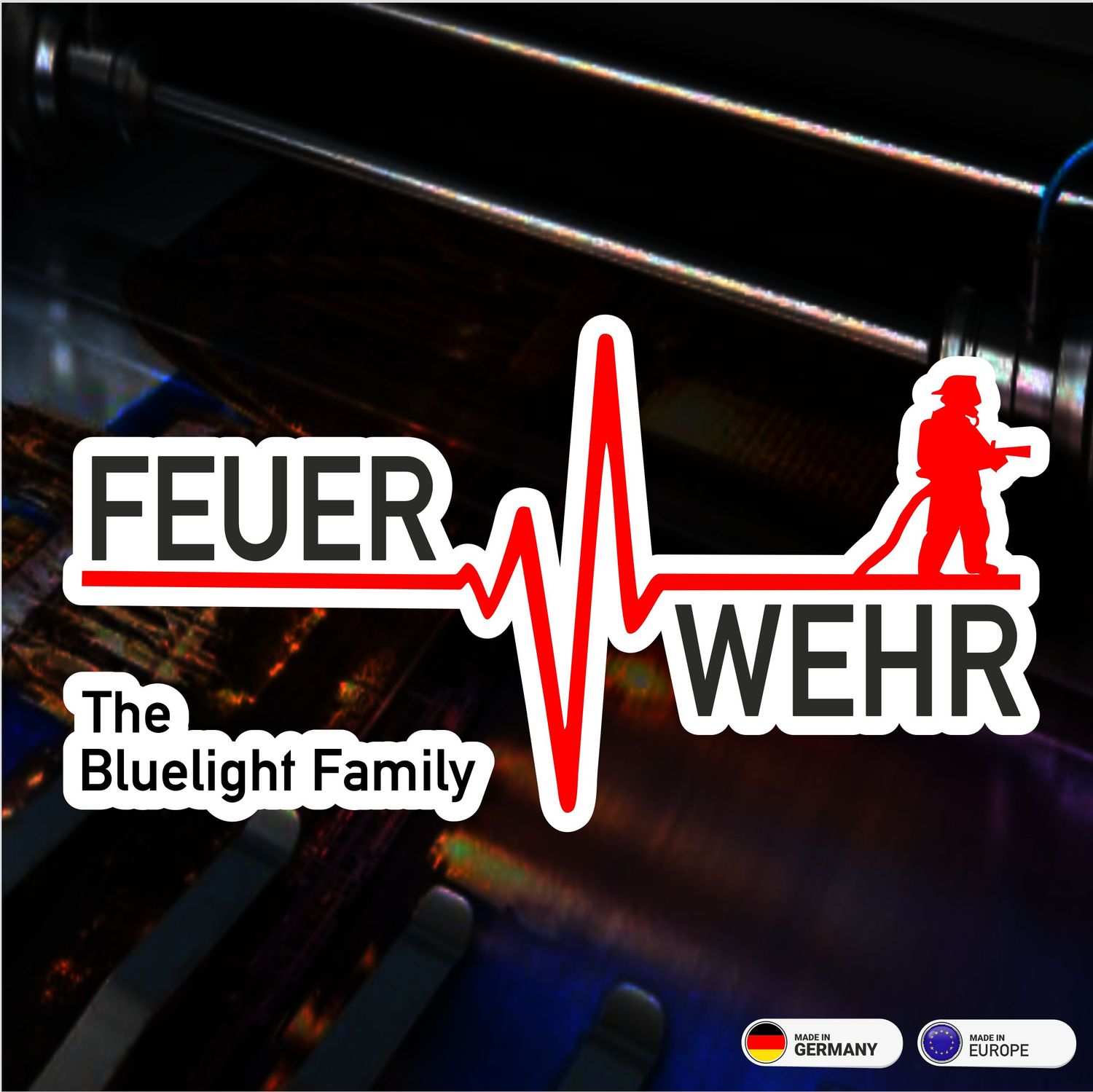 Herzschlag Feuerwehr  - Aufkleber