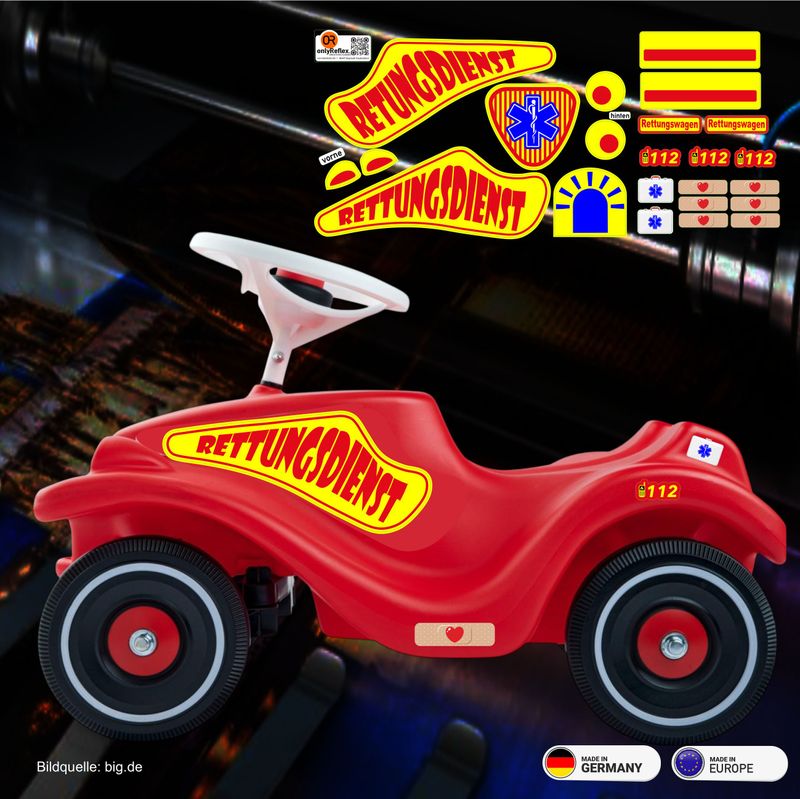 Rettungsdienst  Bobby Car Classic , Aufkleber