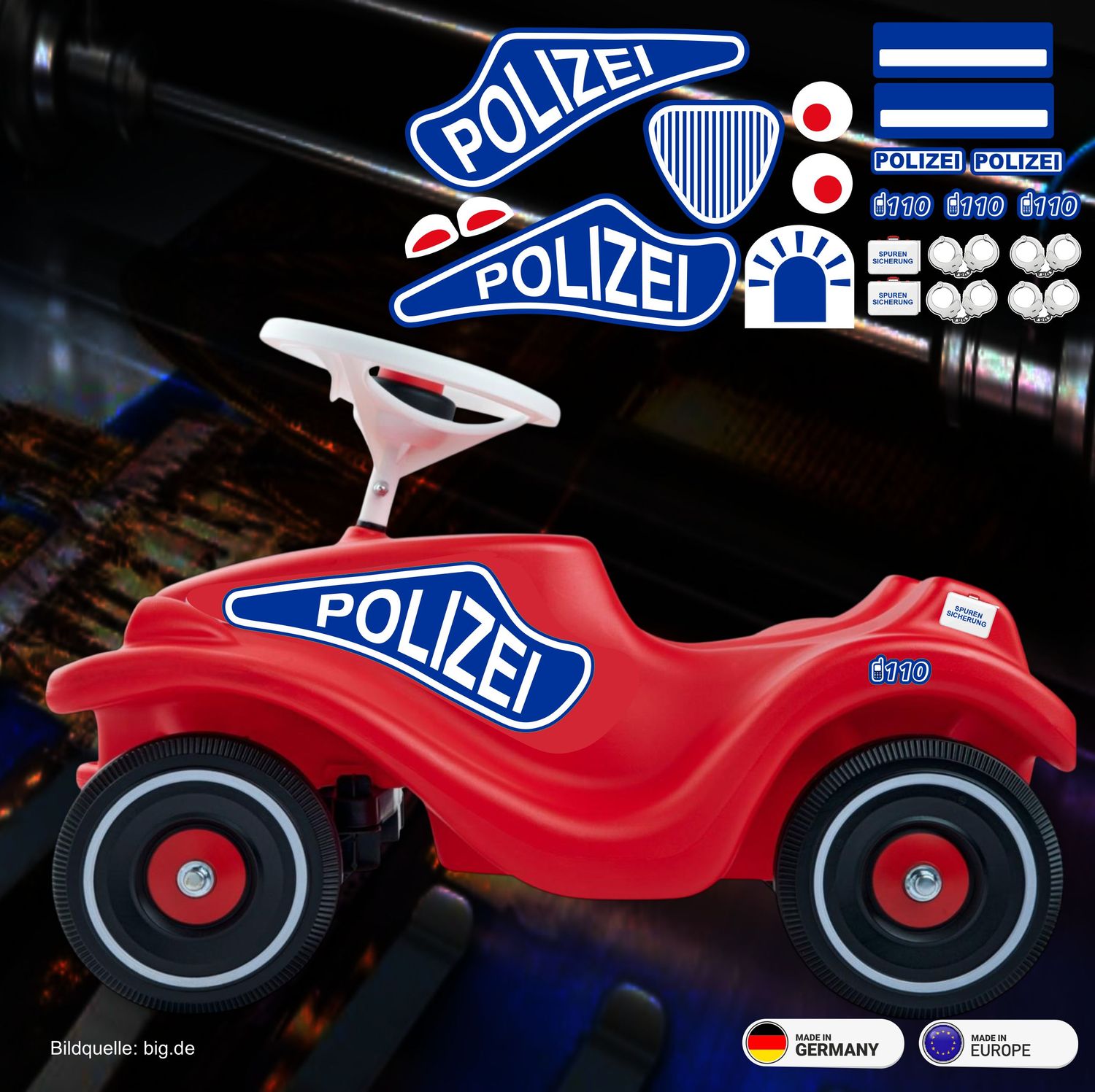 Polizei Bobby Car Classic , Aufkleber