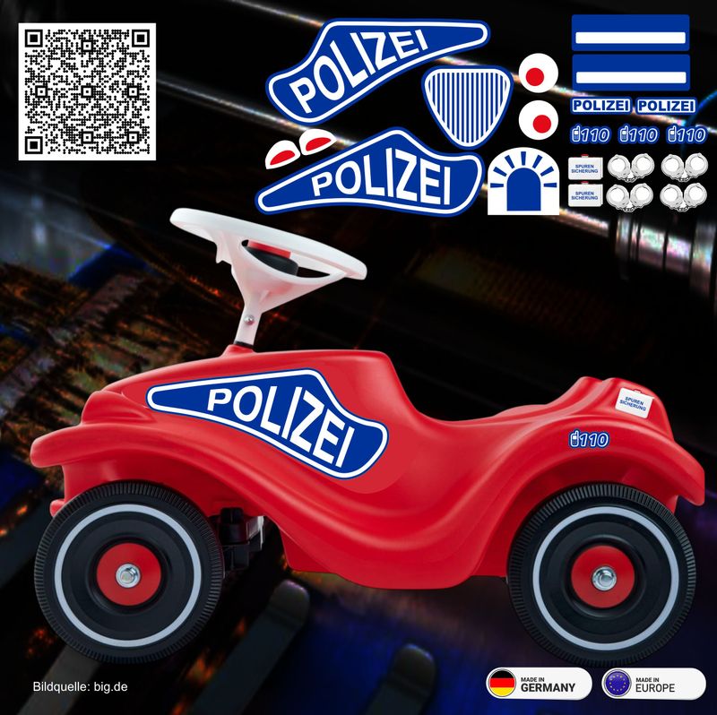 Polizei Bobby Car Classic , Aufkleber Polizei Bobby Car Classic , Aufkleber