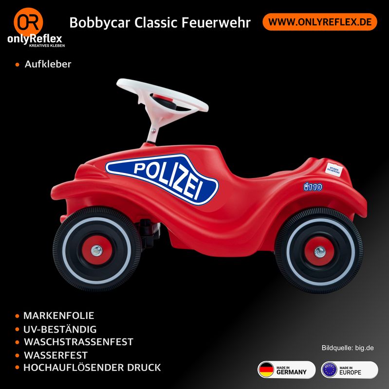 Polizei Bobby Car Classic , Aufkleber