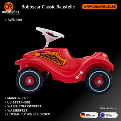 Baustellenfahrzeug Bobby Car Classic , Aufkleber Baustellenfahrzeug Bobby Car Classic , Aufkleber
